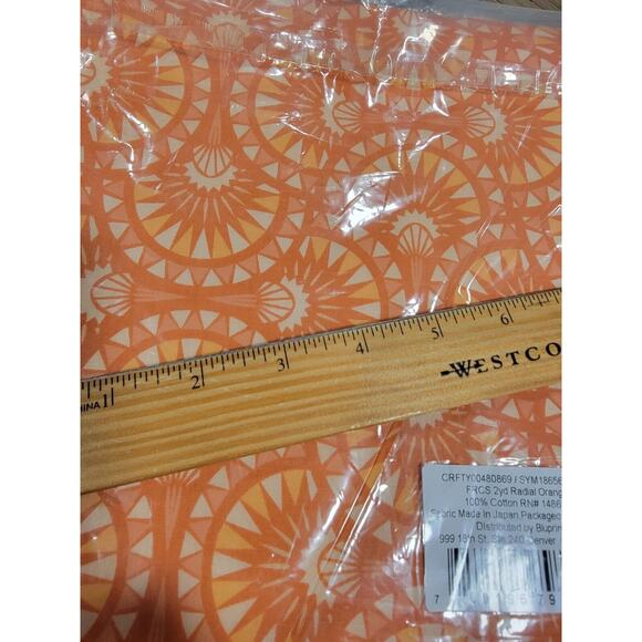 Fractals Orange Radial Boundless fabric 2 yard NIP Craftsy - Picture 2 of 3